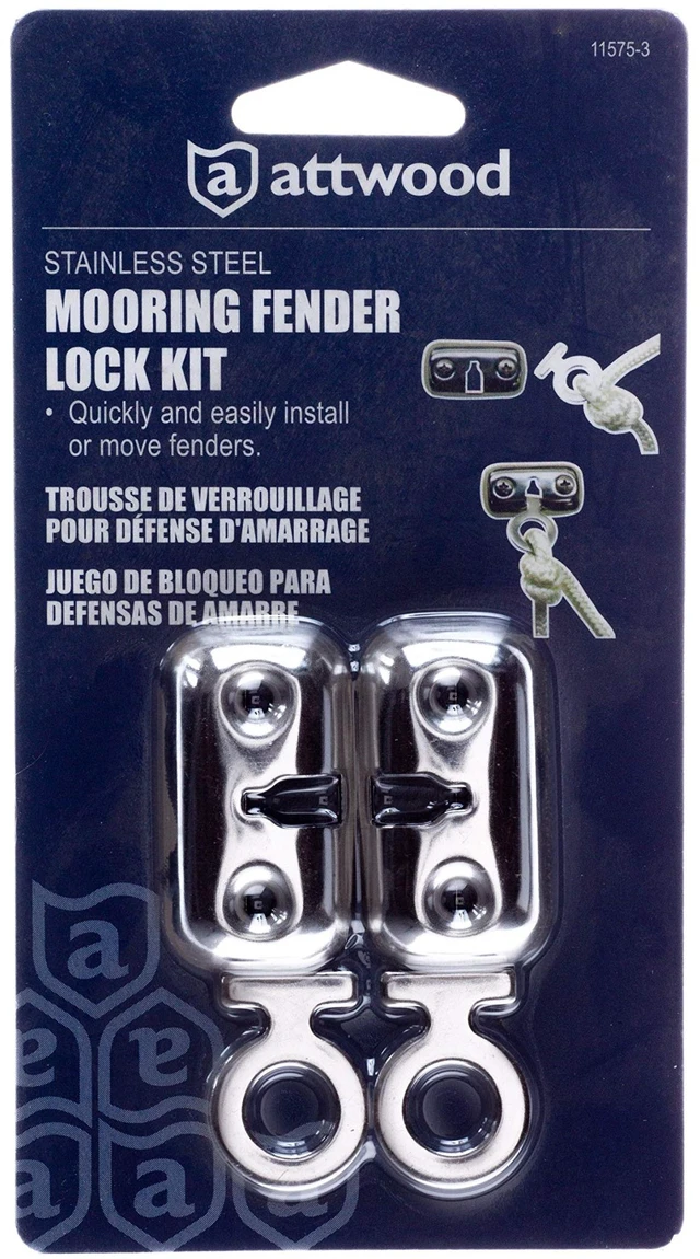 Alt view image 4 of 4 - Attwood Mooring Fender Lock Kit - Stainless Steel Pair