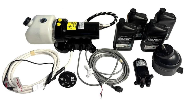Main image of Uflex MasterDrive Steering System - Single Station Retrofit Kit - MasterDrive 40cc Tilt Mount Helm & UPMD Power Unit (No Cylinders Included)
