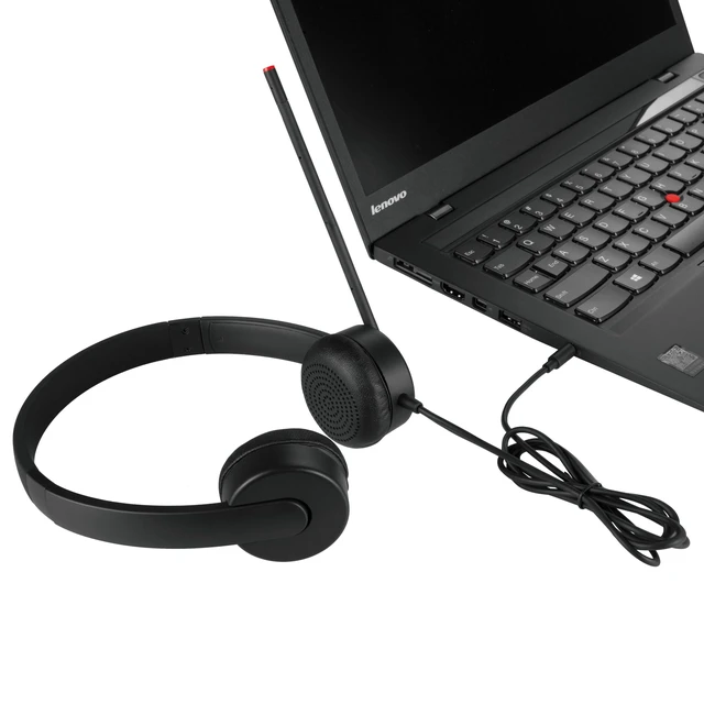 Alt view image 6 of 6 - Lenovo Essential Stereo Analog Headset 4XD0K25030