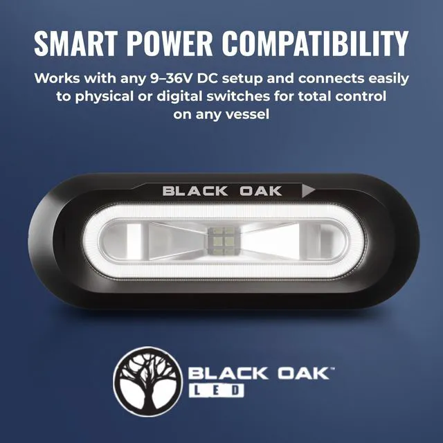 Alt view image 6 of 7 - Black Oak Low Pro Marine Spreader Light - Flush Mount - White Housing - White LED