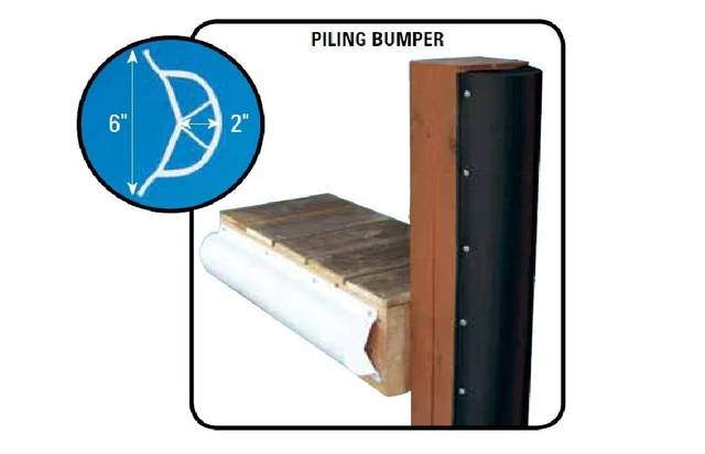 Alt view image 3 of 7 - Dock Edge Piling Bumper - One End Capped - 6' - Beige