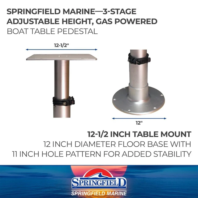 Alt view image 4 of 8 - SPRINGFIELD MARINE 1660230 3-Stage 12-3/4", 20", 28" Anodized Pedestal Set