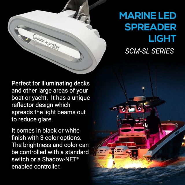 Alt view image 3 of 5 - Shadow-Caster SCM-SL Series Bracket Mount Spreader Light - White Housing - White