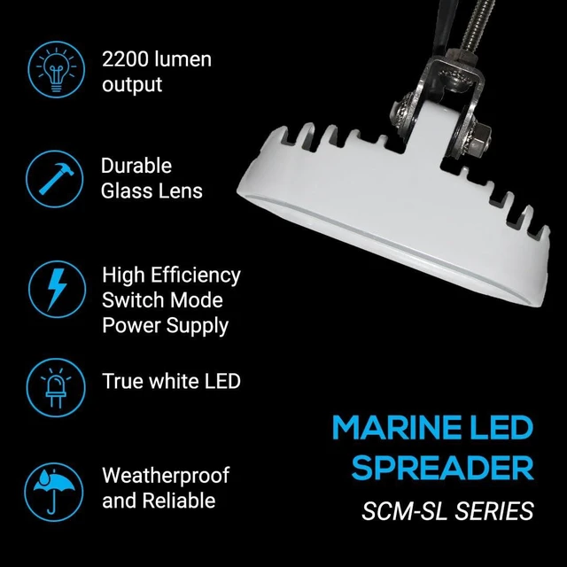 Alt view image 4 of 5 - Shadow-Caster SCM-SL Series Bracket Mount Spreader Light - White Housing - White