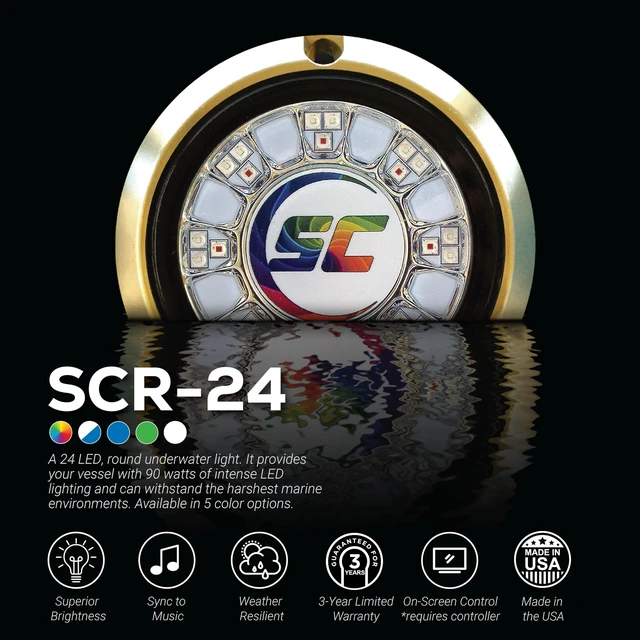 Alt view image 2 of 5 - Shadow-Caster SCR-24 Bronze Underwater Light - 24 LEDs - Full Color Changing