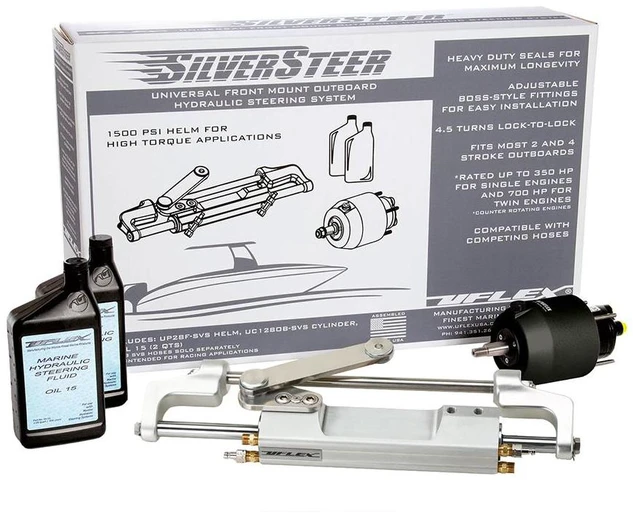 Alt view image 5 of 5 - Uflex Usa SILVERSTEER2TB Uflex Silversteer Universal Front Mount Outboard Hydraulic Tilt Steering System - 1500psi V2