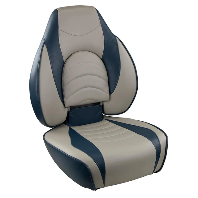 Alt view image 10 of 14 - Springfield Marine 1780238 Deluxe Fish Pro High Back Seat - Blue/Grey