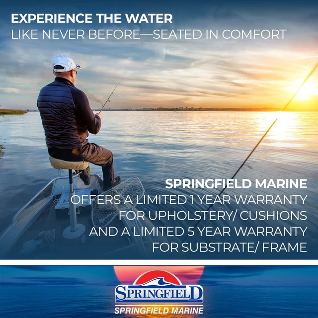 Alt view image 13 of 14 - Springfield Marine 1780238 Deluxe Fish Pro High Back Seat - Blue/Grey