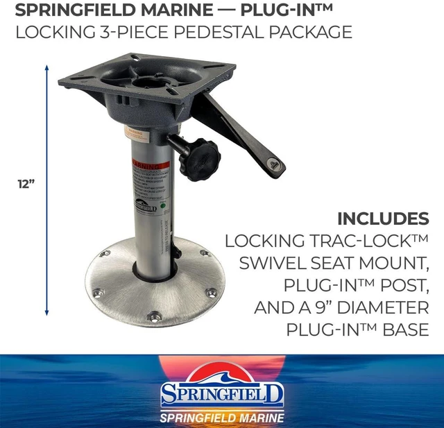 Alt view image 3 of 6 - Springfield Marine 1300712-L1 Plug-In Locking 2-3/8" Removable Pedestal Hi-Lo 3-Piece Package - 12"
