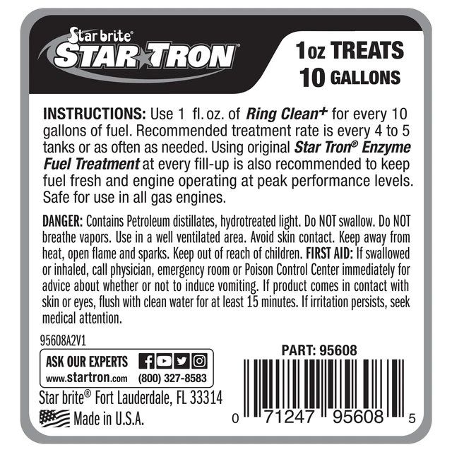 Alt view image 2 of 7 - Star brite Star-Tron Ring Clean+ Fuel Injector Cleaner - 8 oz
