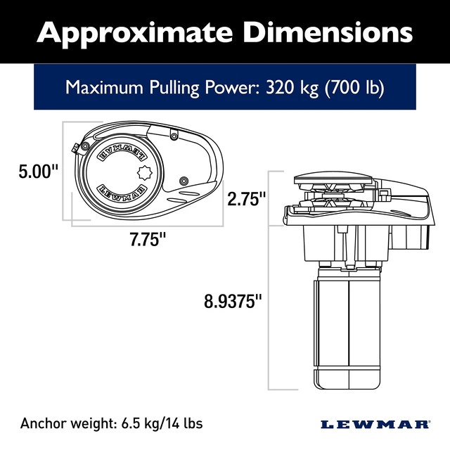 Alt view image 9 of 12 - Lewmar V700G Vertical Windlass With Rocker Switch And Control Windlasses
