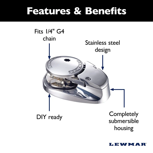 Alt view image 11 of 12 - Lewmar V700G Vertical Windlass With Rocker Switch And Control Windlasses