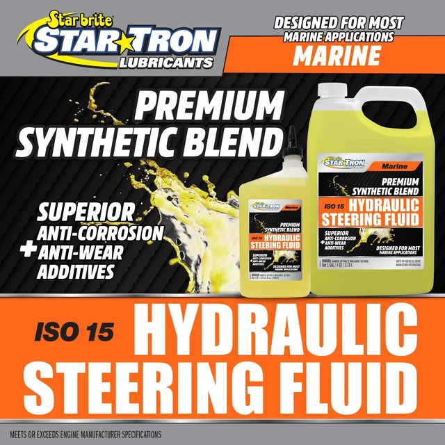 Alt view image 3 of 7 - Star brite Hydraulic Steering Fluid - ISO 15 Marine Synthetic Blend - 32 oz