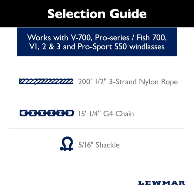 Alt view image 5 of 10 - Lewmar 69000334 1/2 X200 ftNylon W/1/4 X 15 ft