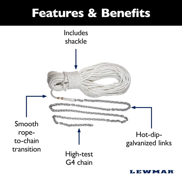 Alt view image 6 of 10 - Lewmar 69000334 1/2 X200 ftNylon W/1/4 X 15 ft