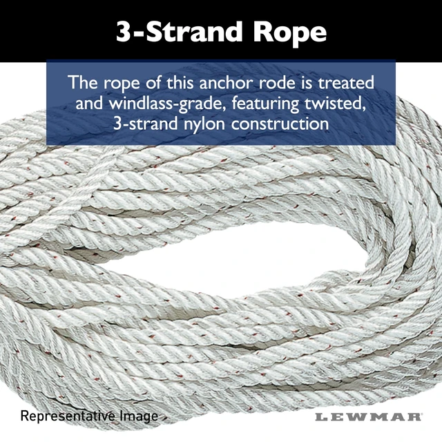 Alt view image 9 of 10 - Lewmar 69000334 1/2 X200 ftNylon W/1/4 X 15 ft