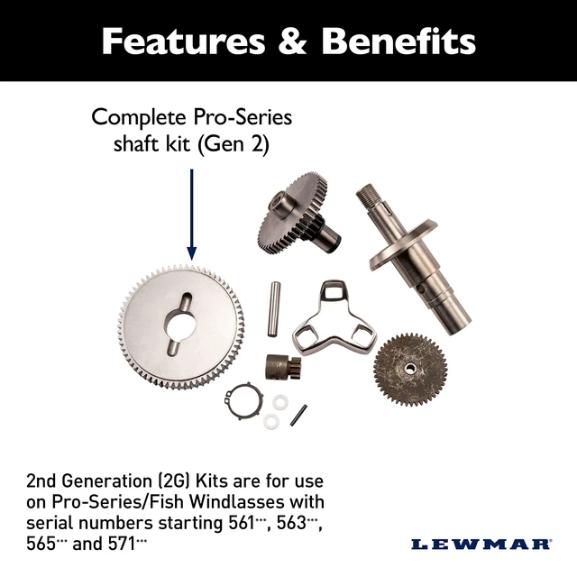 Alt view image 5 of 8 - Lewmar Pro-Series Generation 2 Gears & Shaft Kit