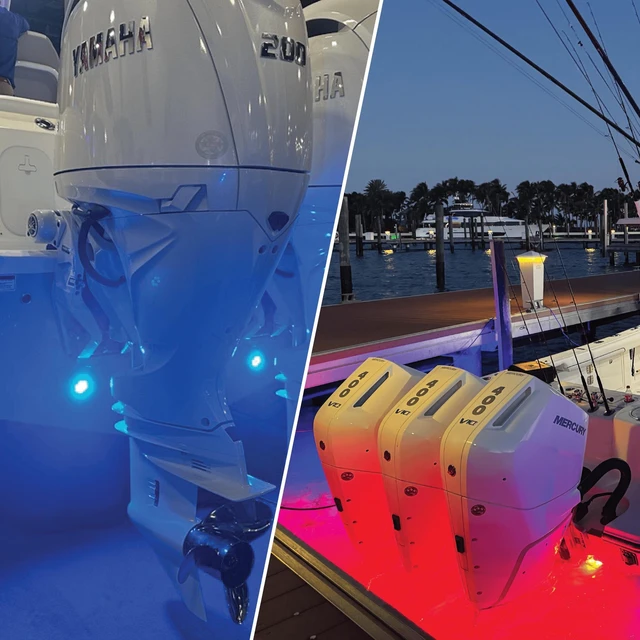 Alt view image 4 of 4 - Shadow-Caster Bimini Blue Single Color Underwater Light - 16 LEDs - Bronze