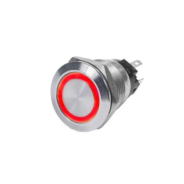 Alt view image 15 of 15 - Push Switch, Stain., Off-On, Red, 10A
