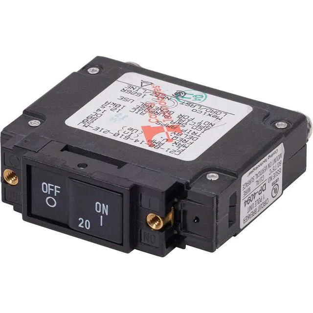 Alt view image 3 of 3 - BLUE SEA 7443 UL-489 CIRCUIT BREAKER 20A DC FLAT ROCKER