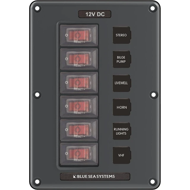 Alt view image 10 of 13 - Breaker/Switch Panel, 6 Pos., Gray