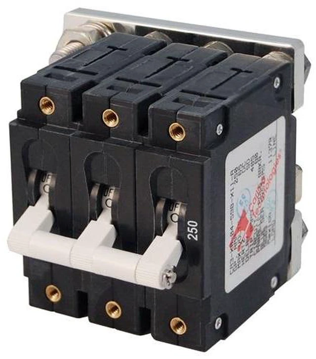 Main image of Blue Sea 7270 250A C-Series Triple Pole Toggle DC Circuit Breaker
