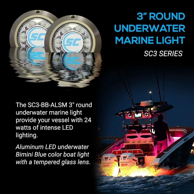 Alt view image 4 of 5 - Shadow-Caster SC3 Series Underwater Light - Bimini Blue