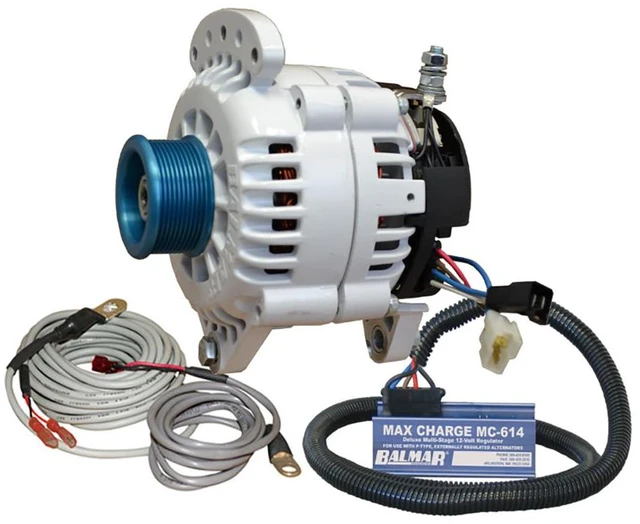 Main image of Balmar Alternator 120 AMP Kit 120V 3.15" Dual Foot Saddle J10 Pulley Regulator & Temp Sensor