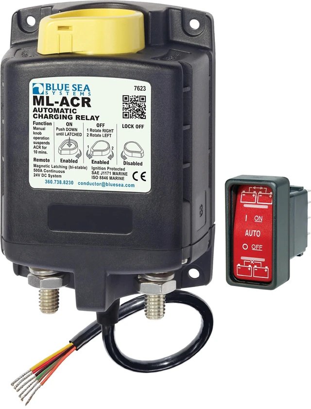 Alt view image 8 of 10 - BLUE SEA 7623 ML SERIES HEAVY DUTY CHARGING RELAY W/ MAN CTL