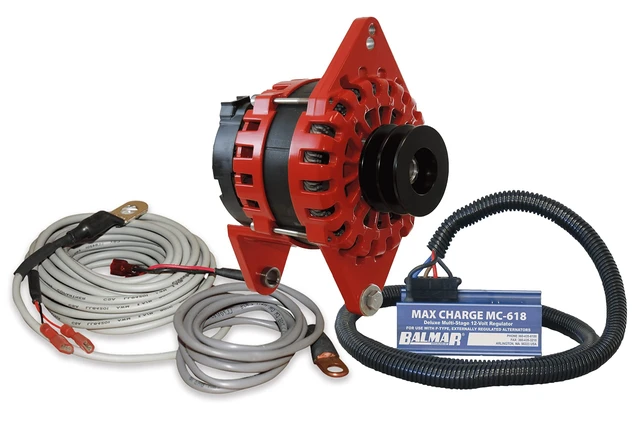 Alt view image 2 of 2 - Balmar Alternator 250 AMP Kit 12V 4" Dual Foot Saddle Dual Vee Pulley Regulator & Temp Sensor