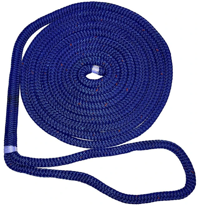 Main image of New England Ropes 5/8" Double Braid Dock Line - Blue w/Tracer - 15'