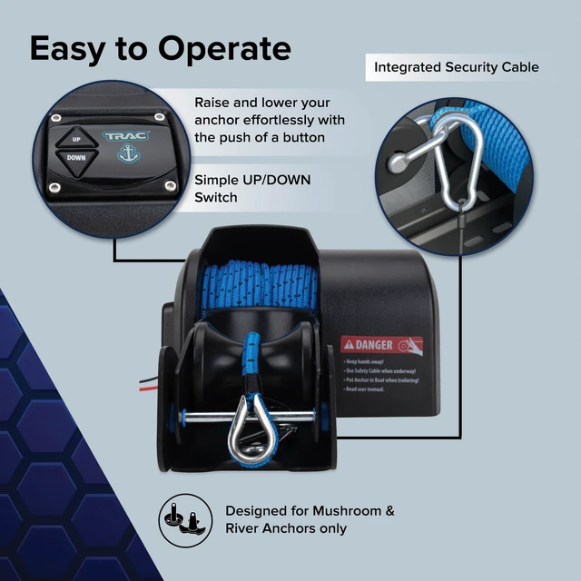 Alt view image 6 of 8 - TRAC G3 PONTOON 35 ELECTRIC ANCHOR WINCH