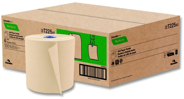 Main image of Perform Hardwound Roll Towels for Tandem Dispensers 1-Ply 7.5" x 1050 ft Natural 6/Carton T225