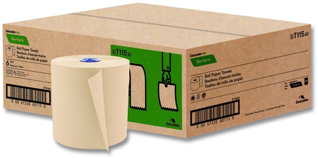 Alt view image 2 of 2 - Cascades Cascades Hardwound Roll Towels For Tandem Natural 7 1/2" X 775' 6/carton T115
