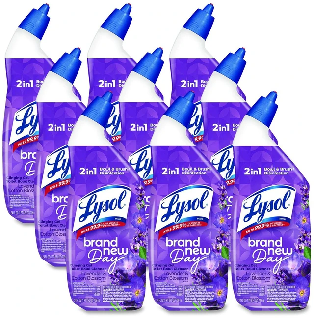 Main image of Clinging Gel Brand New Day Toilet Bowl Cleaner Lavender and Cotton Blossom 24 oz Angle-Neck Bottle 9/Carton 1920056251