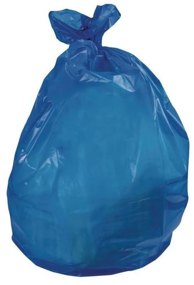 Main image of High-Density Waste Can Liners 23 gal 14 mic 30" x 43" Blue 25 Bags/Roll 10 Rolls/Carton Z6043HXR01