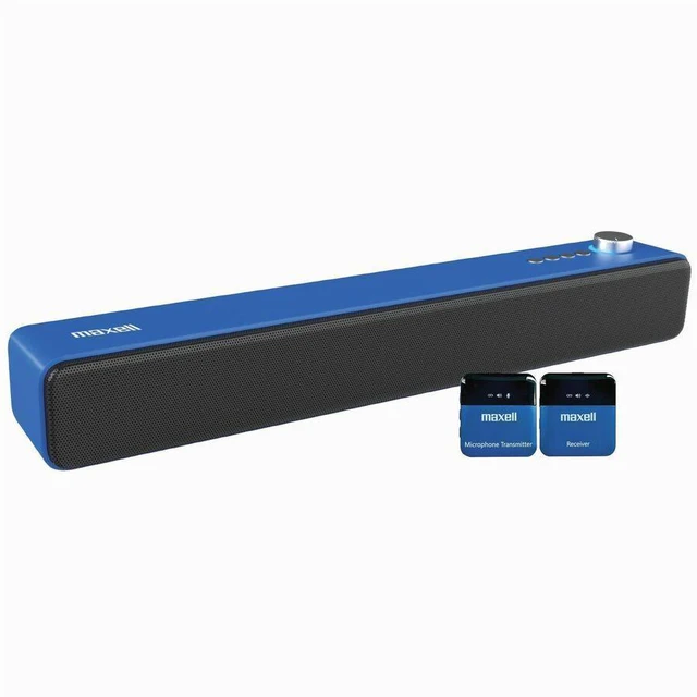 Alt view image 8 of 12 - Maxell VAS-1 2.0 Portable Bluetooth Sound Bar Speaker - 3 W RMS - Blue, Black - Floor Standing - 20 kHz - Battery Rechargeable - USB - 1