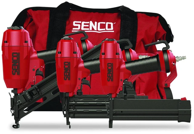 Main image of Three-Tool Pneumatic Finish Combo Kit with Angled Finish Nailer Brad Nailer and Stapler 10S0001N