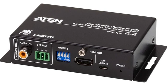 Main image of ATEN True 4K HDMI Repeater with Audio Embedder and De-Embedder