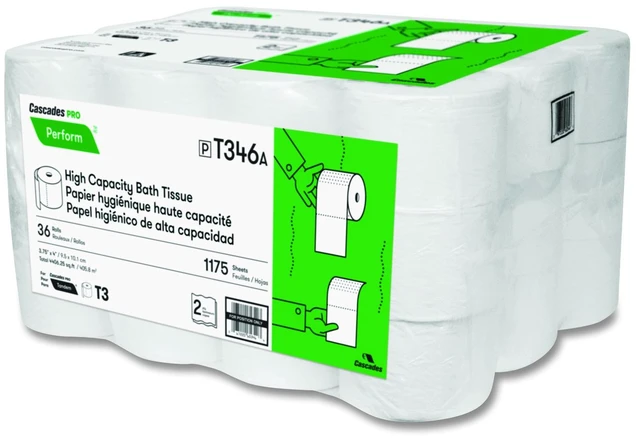 Main image of Perform Bathroom Tissue for Tandem Dispensers Septic Safe 2-Ply White 1175 Sheets/Roll 36 Rolls/Carton T346