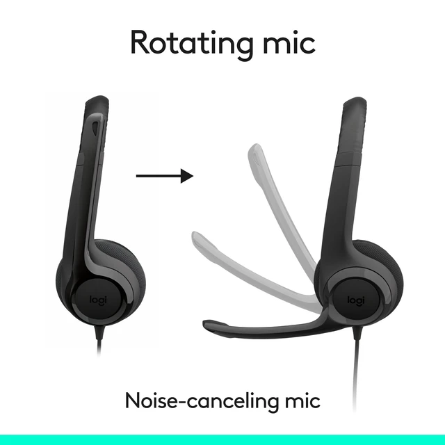 Alt view image 3 of 5 - Logitech H391 Headset 981001574