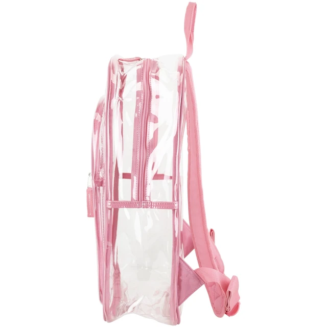 Alt view image 3 of 6 - Clear with Color Trim Backpack 11.5" x 5" x 16.5" Clear/Pink 190991EDPLM