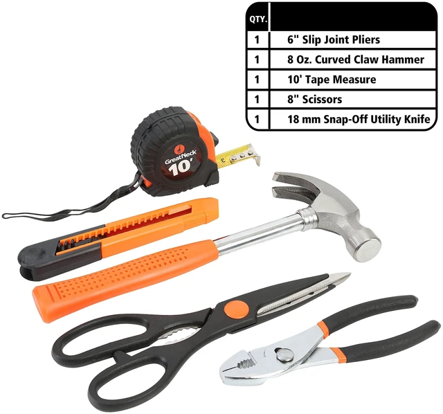 Alt view image 3 of 7 - Homeowner's 39-Piece Tool Set 12.38" x 3" x 7.25" Carry Case 73802