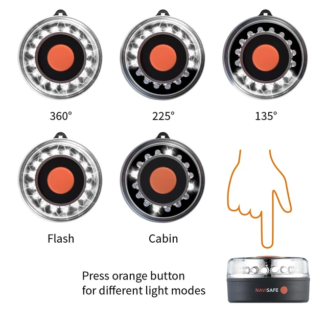 Alt view image 9 of 10 - NAVISAFE NAVILIGHT ALL-WHITE 5 MODE 360 DEGREE 2NM W/MAGNET