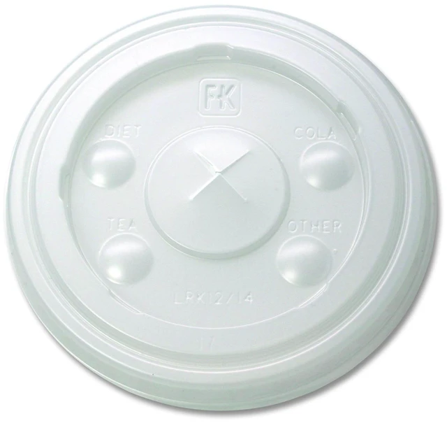 Main image of Kal-Clear/Nexclear Drink Cup Lids Flat X-Style Straw Slot Fits 12 oz to 14 oz Cold Cups Plastic Translucent 1000/CT 9508216