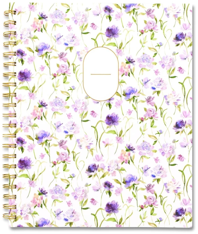 Main image of Leah Bisch Petite Floral Academic Weekly Monthly Planner 11 x 8.5 Purple/Green Cover 12-Month July to June: 2025 to 2026 LB38905A