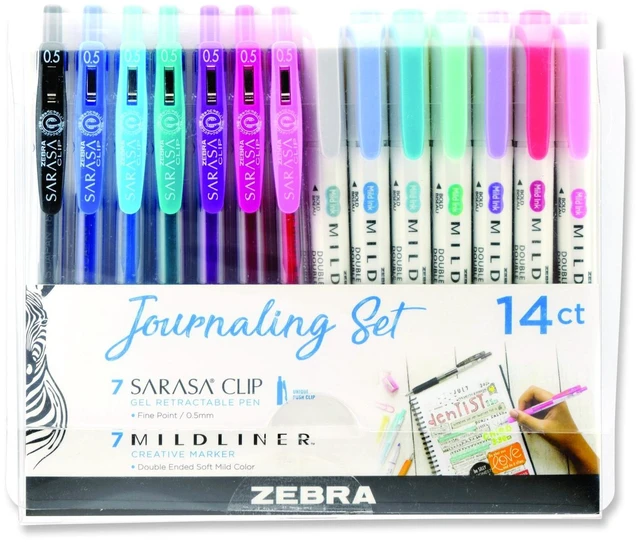 Main image of Mixed Writing Set, (7) 0.5 Mm Gel Pens, (7) 1 Mm/4 Mm Bullet/chisel-Tip Markers, Assorted Colors