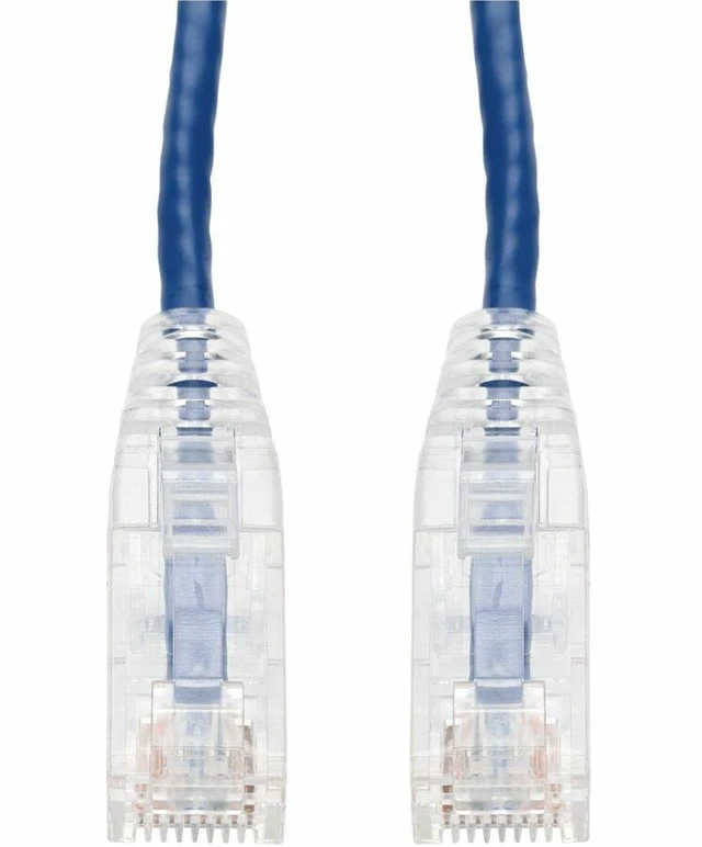 Main image of AddOn 50ft Blue CAT6 Slim PVC Ethernet Cable Snagless Clear-Claw RJ-45 M/M CAT 6