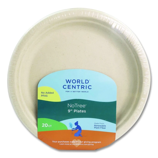 Main image of Fiber Plates 9" dia Natural 20/Pack PLRTSCU9