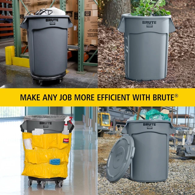 Alt view image 13 of 13 - RUBBERMAID FG262000DGRN Brute 20 gal. Green Polyethylene Round Utility Container